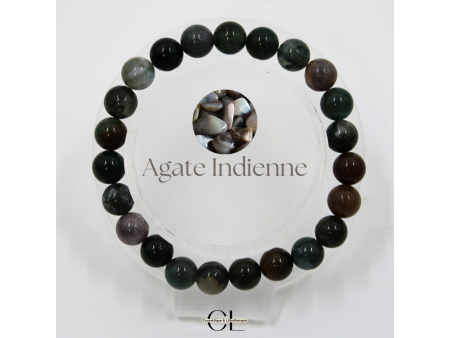 Bracelet en pierres naturelles Agate Plume Pas Cher