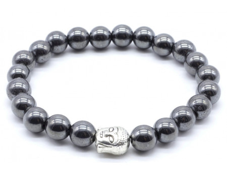 Bracelet Ajustable Hématite & Bouddha Pas Cher