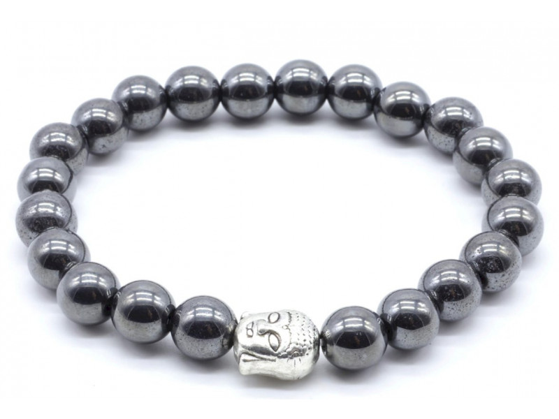 Bracelet Ajustable Hématite & Bouddha Pas Cher