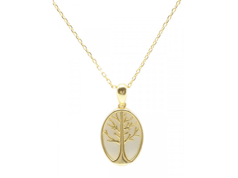 Collier Argent 925 | Aigue Marine & Arbre de Vie Pas Cher