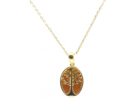 Collier Argent 925 | Grenat & Arbre de Vie Pas Cher