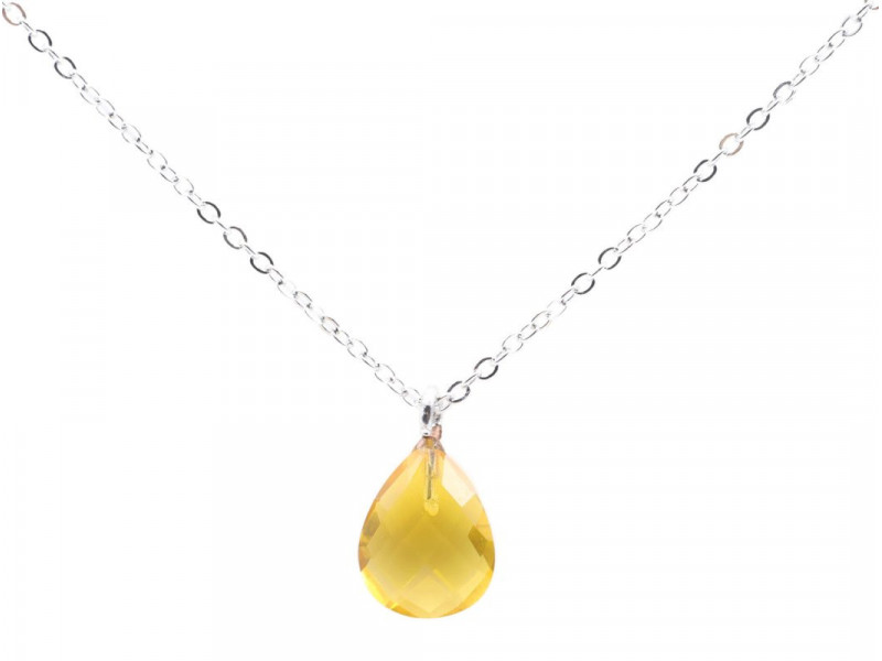 Collier Argent 925 | Citrine Forme de Goutte Pas Cher