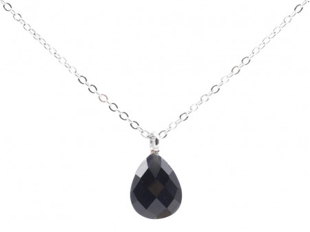 Collier Argent 925 | Onyx Forme de Goutte Pas Cher