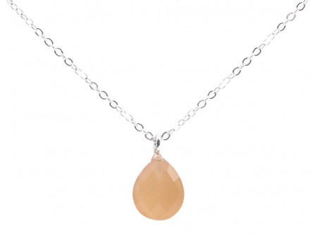 Collier Argent 925 | Pierre de Soleil Forme de Goutte Pas Cher