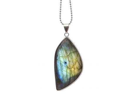 Pendentif Labradorite Forme Libre 5cm Pas Cher