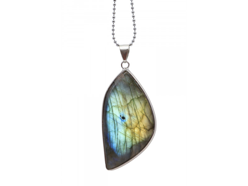 Pendentif Labradorite Forme Libre 5cm Pas Cher