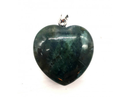 Pendentif Coeur Agate Mousse 2.5cm Pas Cher