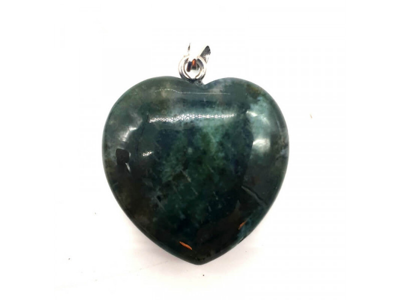 Pendentif Coeur Agate Mousse 2.5cm Pas Cher