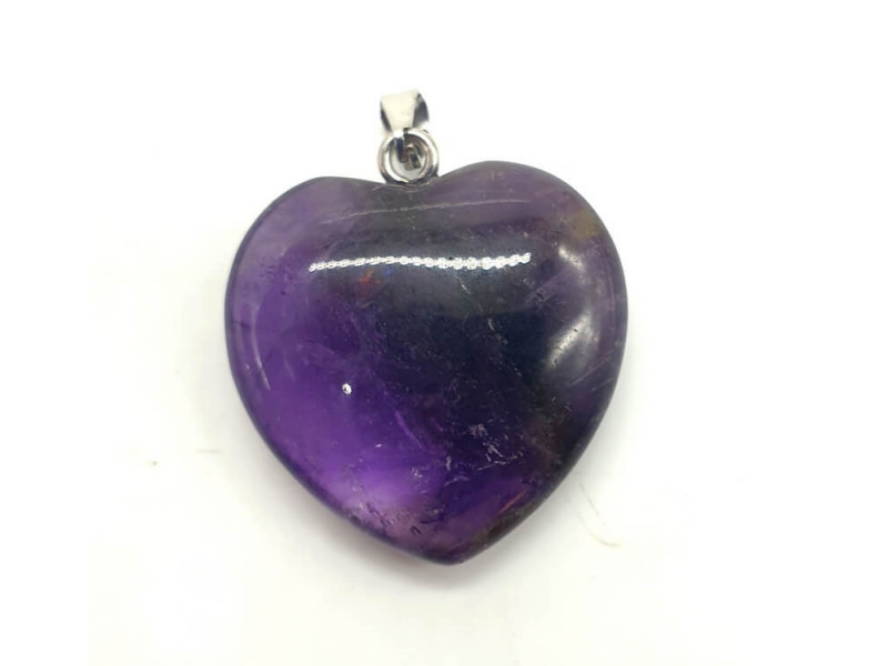 Pendentif Coeur Améthyste 2.5cm Pas Cher