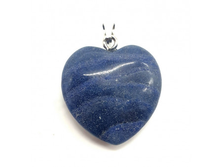 Pendentif Coeur Aventurine Bleue Pas Cher