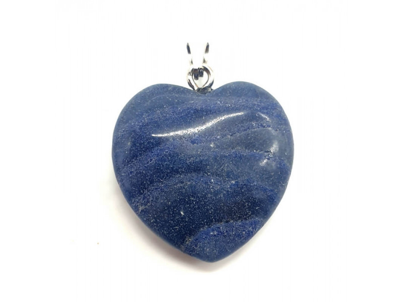 Pendentif Coeur Aventurine Bleue Pas Cher