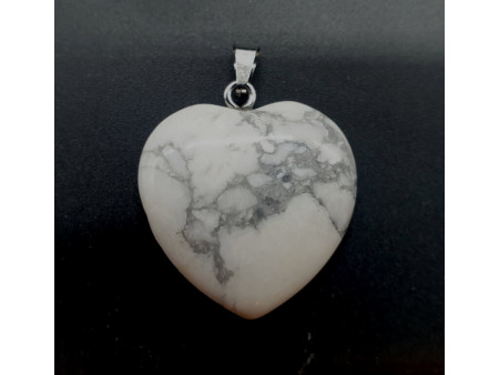 Pendentif Coeur Howlite Pas Cher