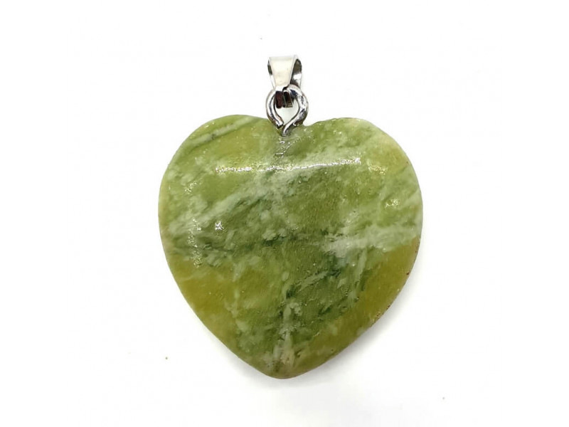 Pendentif Coeur Jade Verte Pas Cher