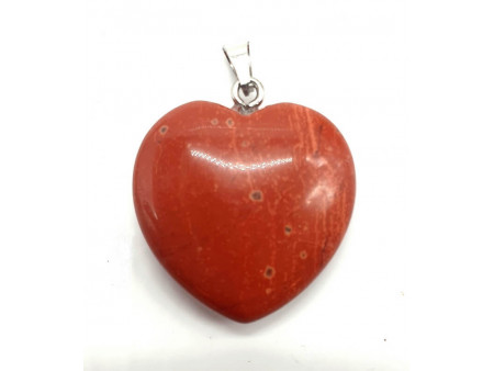 Pendentif Coeur Jaspe Rouge Pas Cher