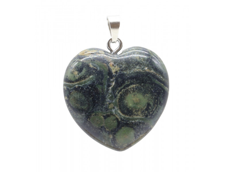 Pendentif Coeur Jaspe Kambaba Pas Cher