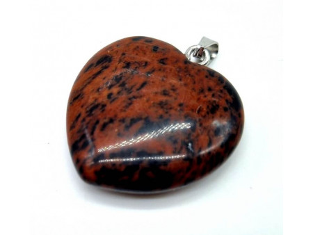 Pendentif Coeur Obsidienne Mahogany Pas Cher