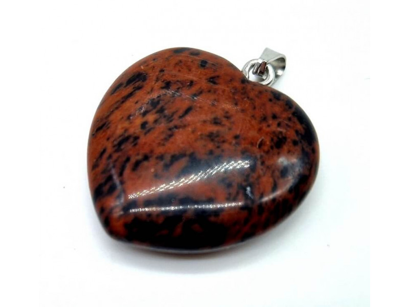 Pendentif Coeur Obsidienne Mahogany Pas Cher