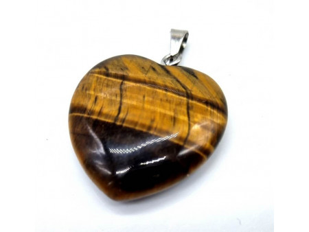 Pendentif Coeur Oeil de Tigre Pas Cher