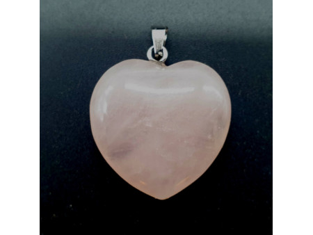 Pendentif Coeur Quartz Rose Pas Cher