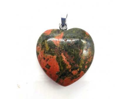 Pendentif Coeur Unakite Pas Cher
