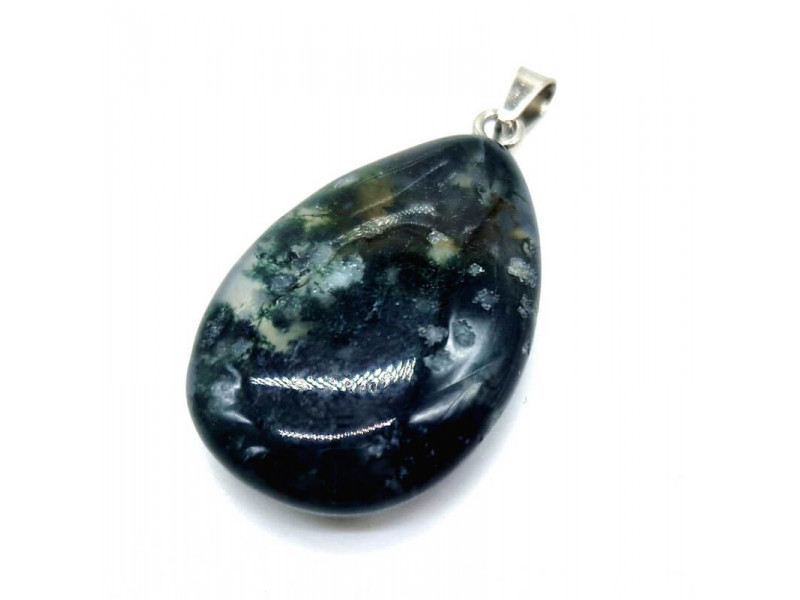 Pendentif Larme Agate Mousse Pas Cher