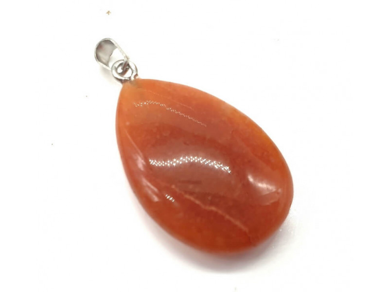 Pendentif Larme Aventurine Orange Pas Cher