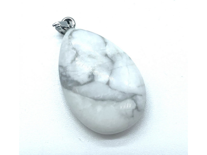 Pendentif Larme Howlite Pas Cher