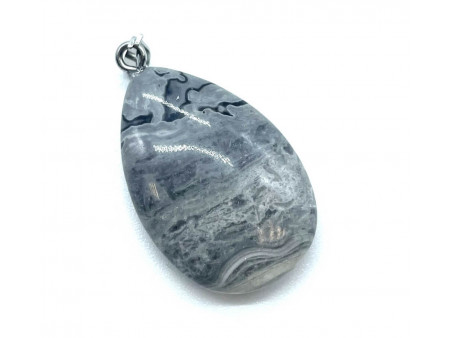 Pendentif Larme Jaspe Cartographiée Pas Cher