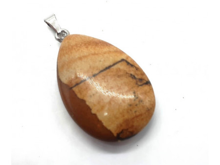 Pendentif Larme Jaspe Paysage Pas Cher