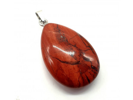 Pendentif Larme Jaspe Rouge Pas Cher
