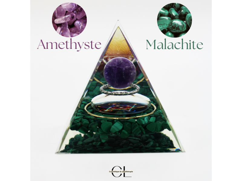 Orgonite pyramide Amethyste Pas Cher | Livraison Rapide
