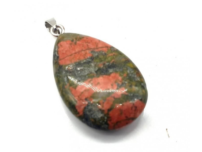 Pendentif Larme Unakite Pas Cher