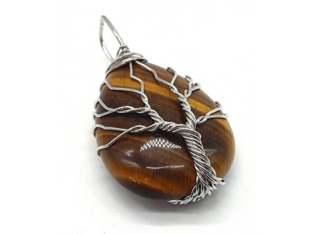 Pendentif Arbre de Vie - Oeil de Tigre Pas Cher