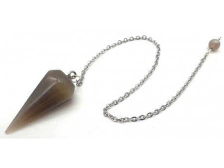 Pendule conique Agate Grise Pas Cher