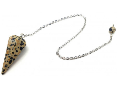 Pendule conique Jaspe Dalmatien Pas Cher