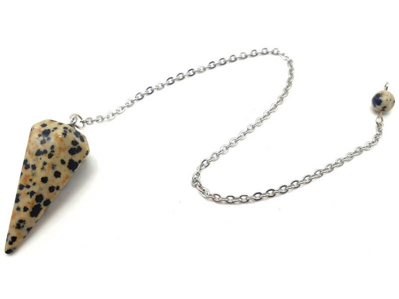Pendule conique Jaspe Dalmatien Pas Cher