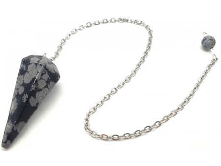 Pendule conique Obsidienne Neige Pas Cher