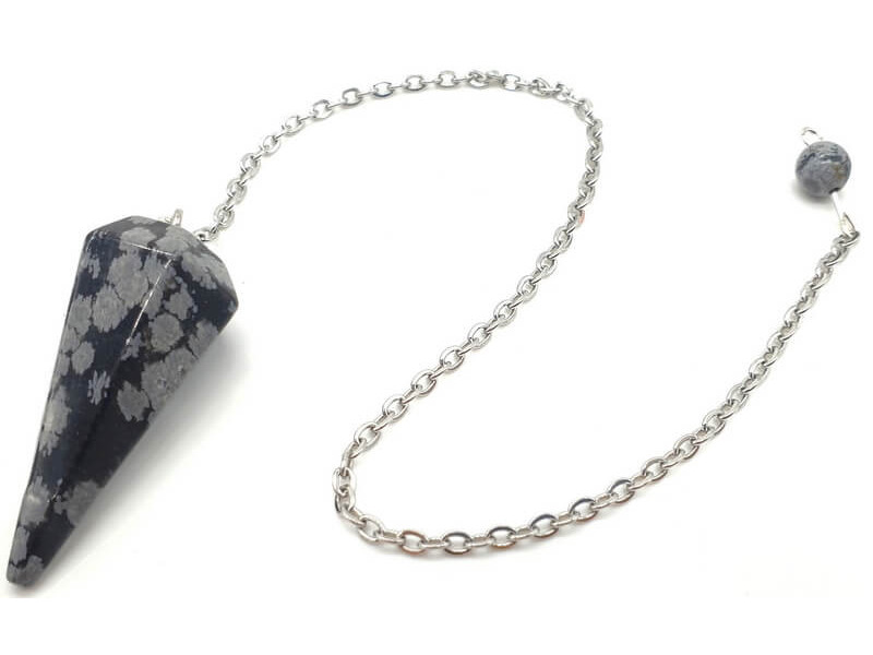 Pendule conique Obsidienne Neige Pas Cher