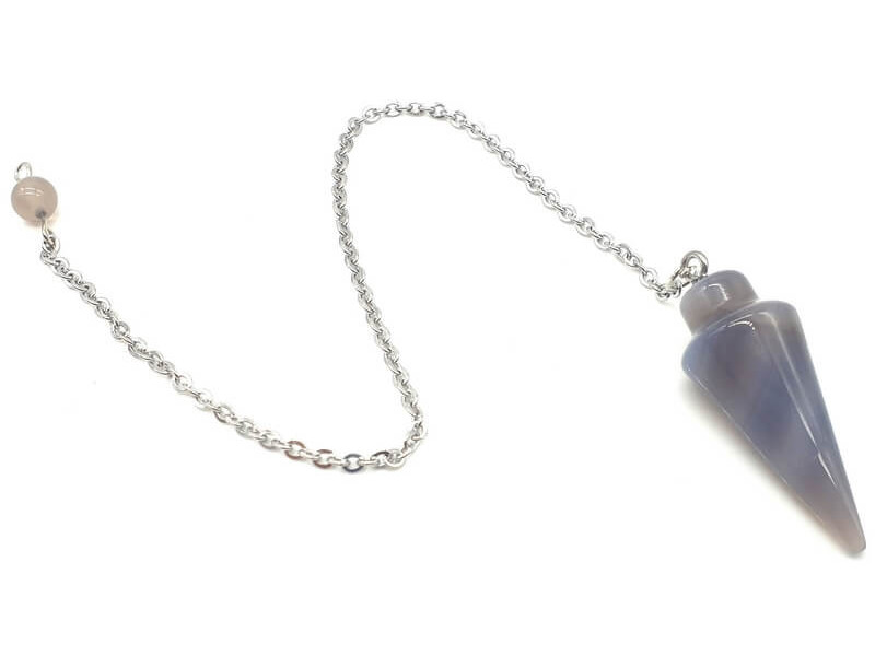 Pendule Goutte Agate Grise Pas Cher