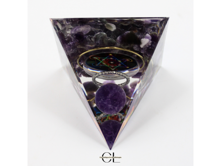 Orgonite pyramide Amethyste Métatron Pas Cher