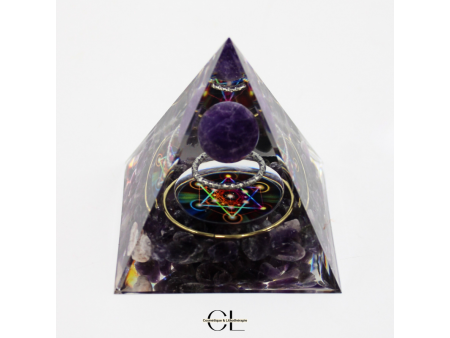 Orgonite pyramide Amethyste Métatron Pas Cher