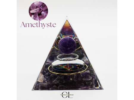 Orgonite pyramide Amethyste Métatron Pas Cher