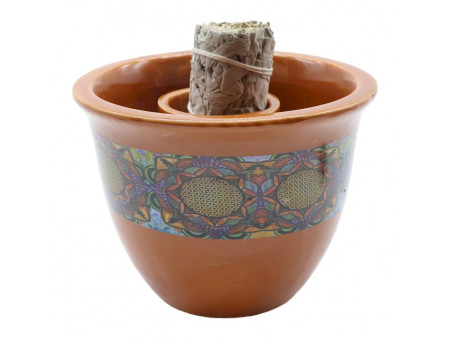 Bol Fumigation Céramique Fleur de Vie Pas Cher | Pierre & Beaute