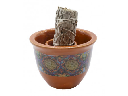 Bol Fumigation Céramique Fleur de Vie Pas Cher | Pierre & Beaute