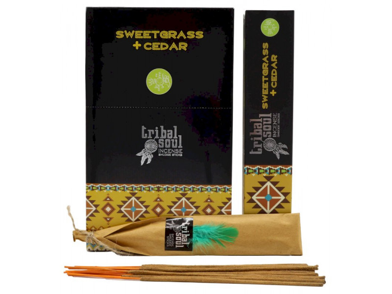 Encens Tribal Soul Cèdre & Foin d'Odeur pas cher / Boîtes de 12 Paquets de 15g