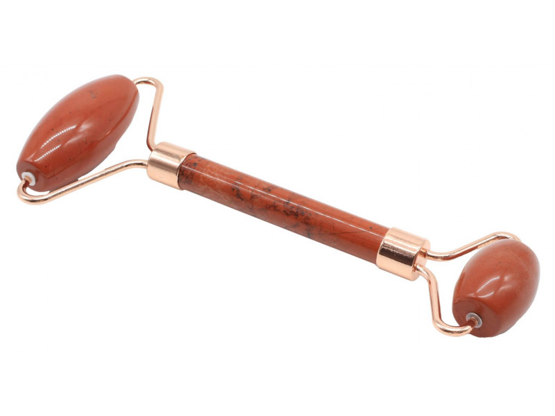 Double Rouleau de Massage Jaspe Rouge pas cher