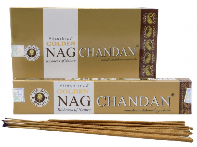 Encens Golden Nag Chandan 15g – Encens Naturel au Bois de Santal