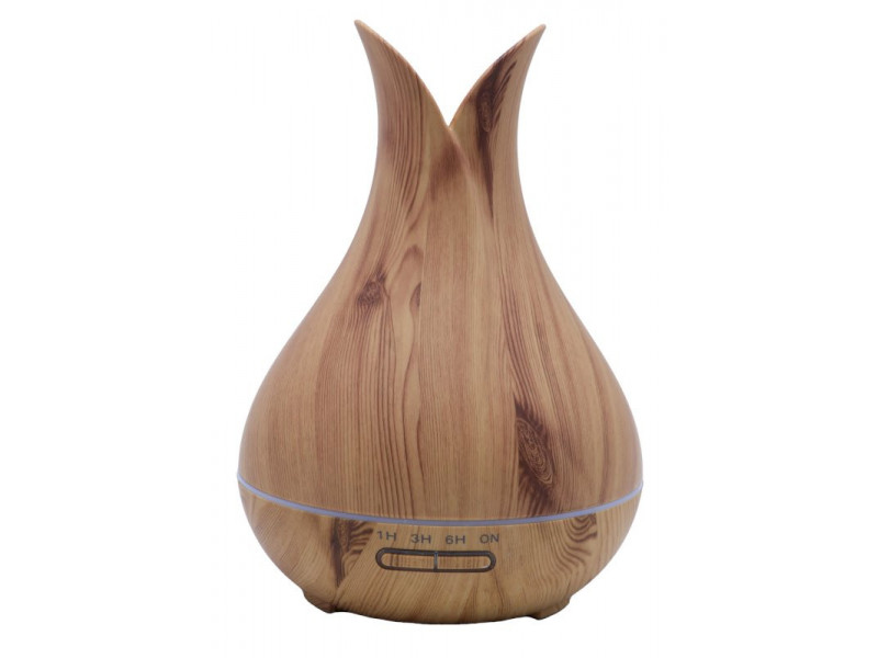 Diffuseur huiles essentielles Vase Bois XL 23 cm, diffusion douce pour ambiance nature, zen et bien-être intérieur