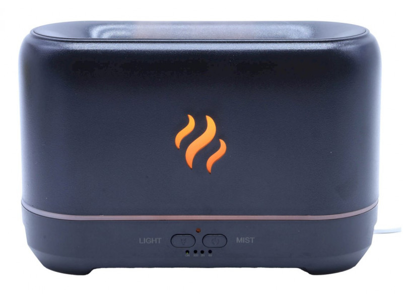 Diffuseur d’huiles essentielles noir effet flamme 20 cm – design moderne pour ambiance zen et bien-être