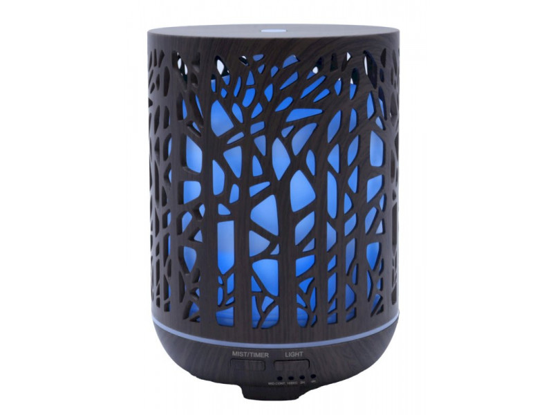 Diffuseur d’huiles essentielles cylindre noir forêt 17 cm – design zen et ambiance naturelle